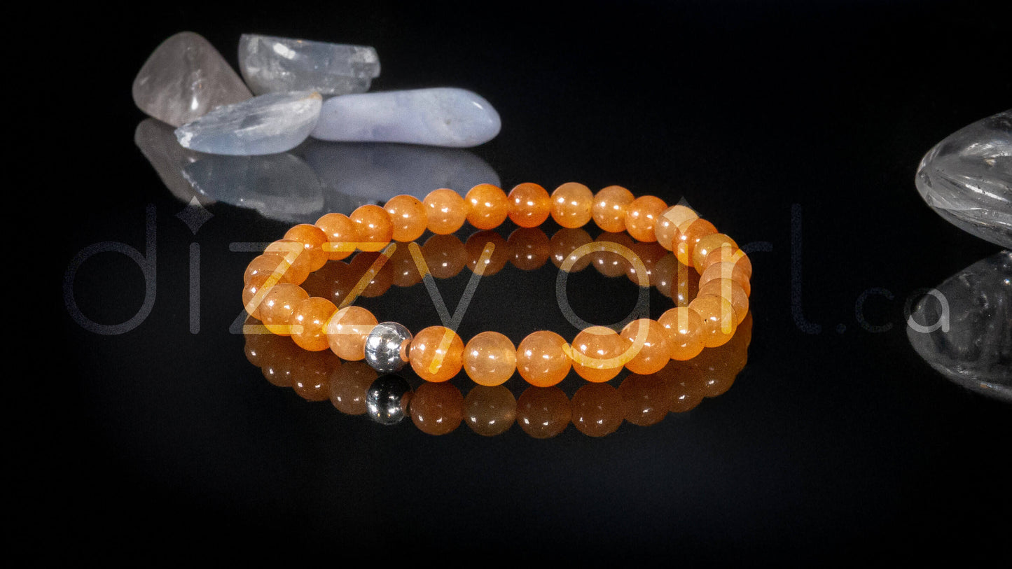 Red Aventurine with Sterling Silver Accent