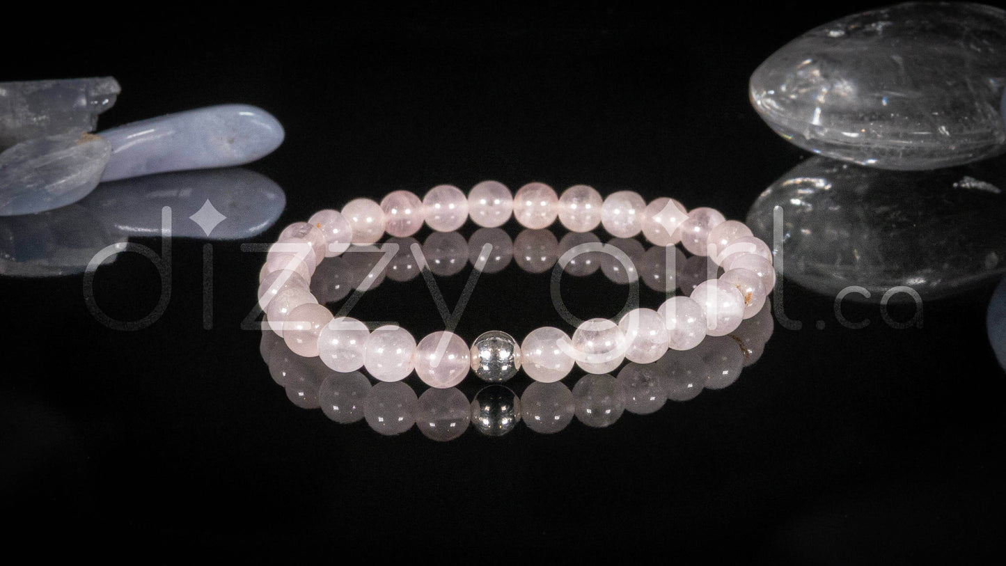 Rose Quartz with Sterling Silver Accent
