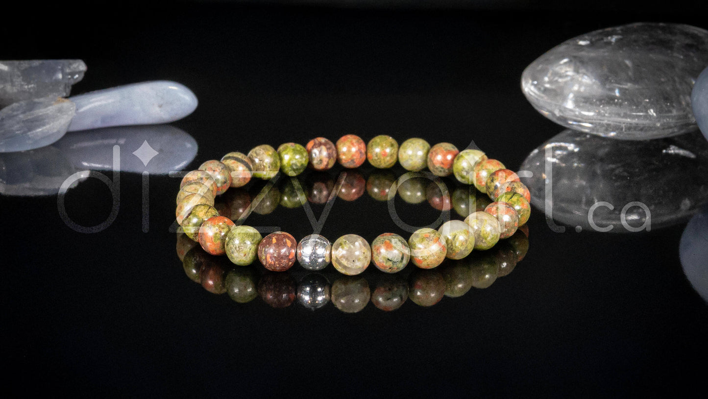 Unakite with Sterling Silver Accent