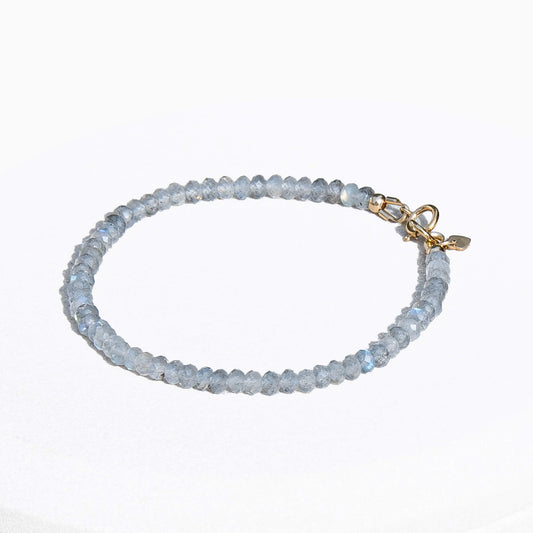 Dizzy Girl Labradorite AAA 14k Gold-Filled or Sterling Silver Faceted Rondelle Bracelet