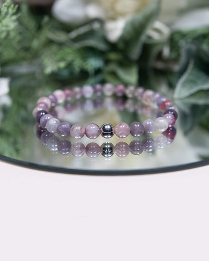 Lepidolite in Pink Tourmaline Bracelet