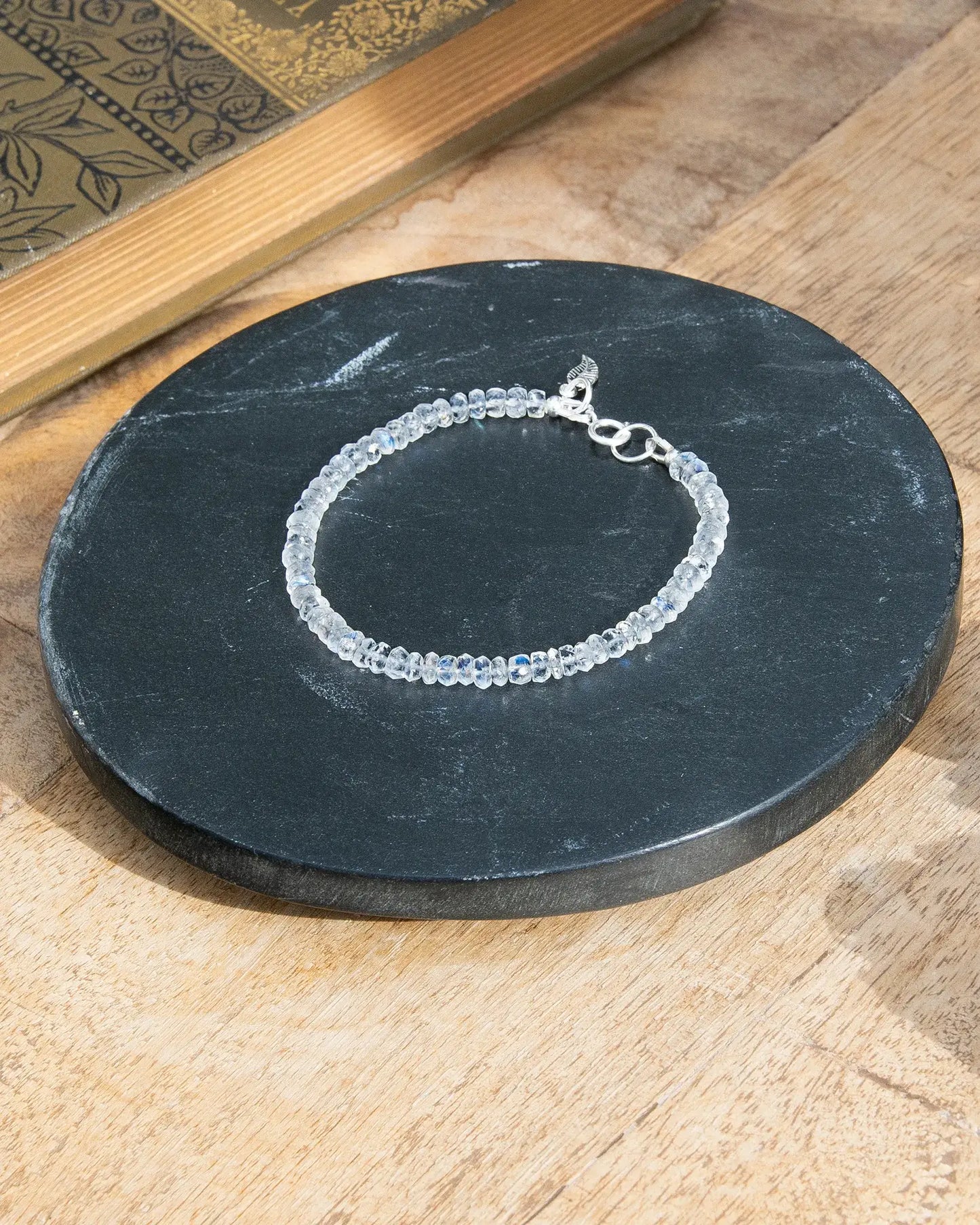 Moonstone AAAAA Faceted Beaded Bracelet - 14k Gold-Filled or Sterling Silver