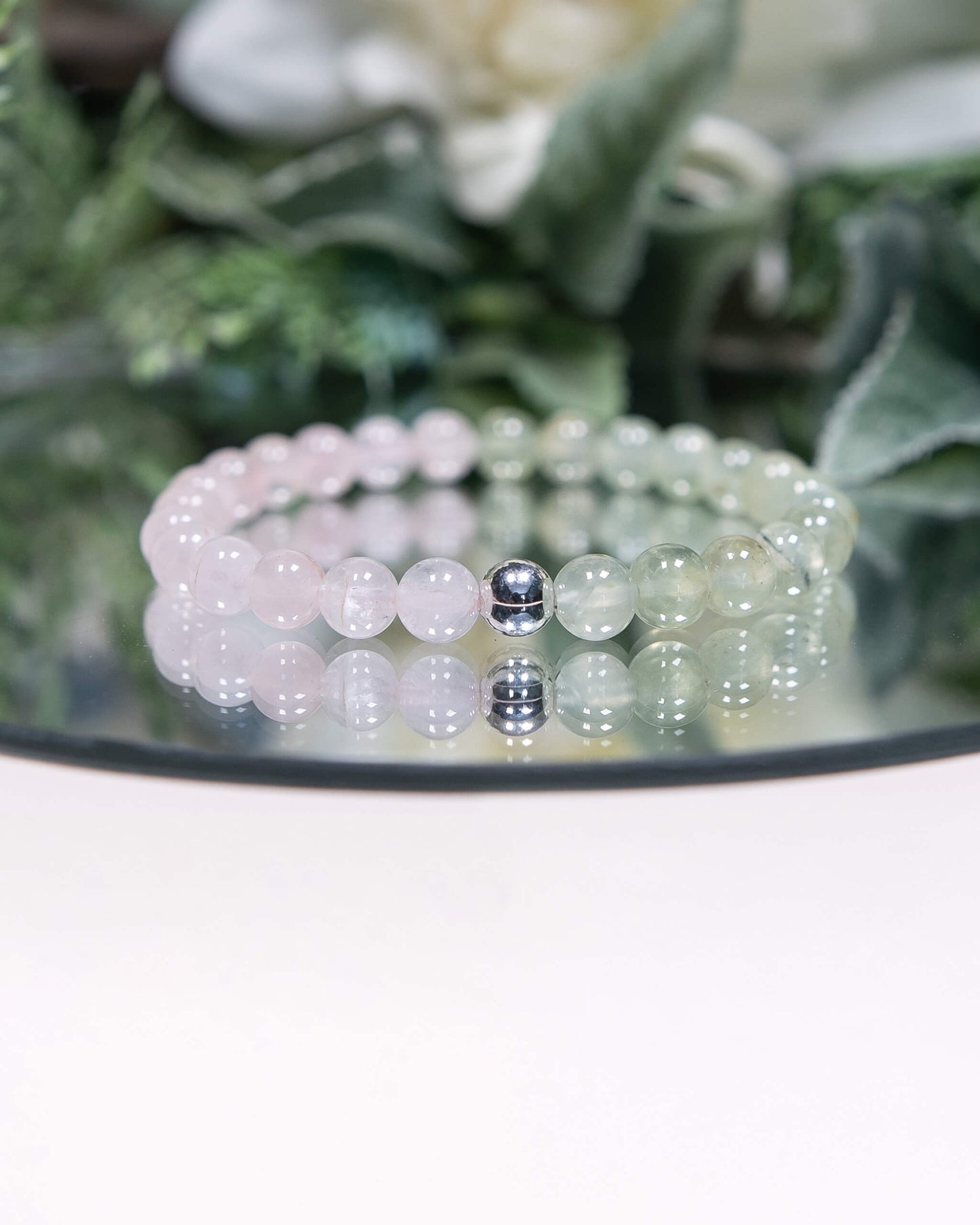 Madagascar Rose Quartz & Prehnite Bracelet