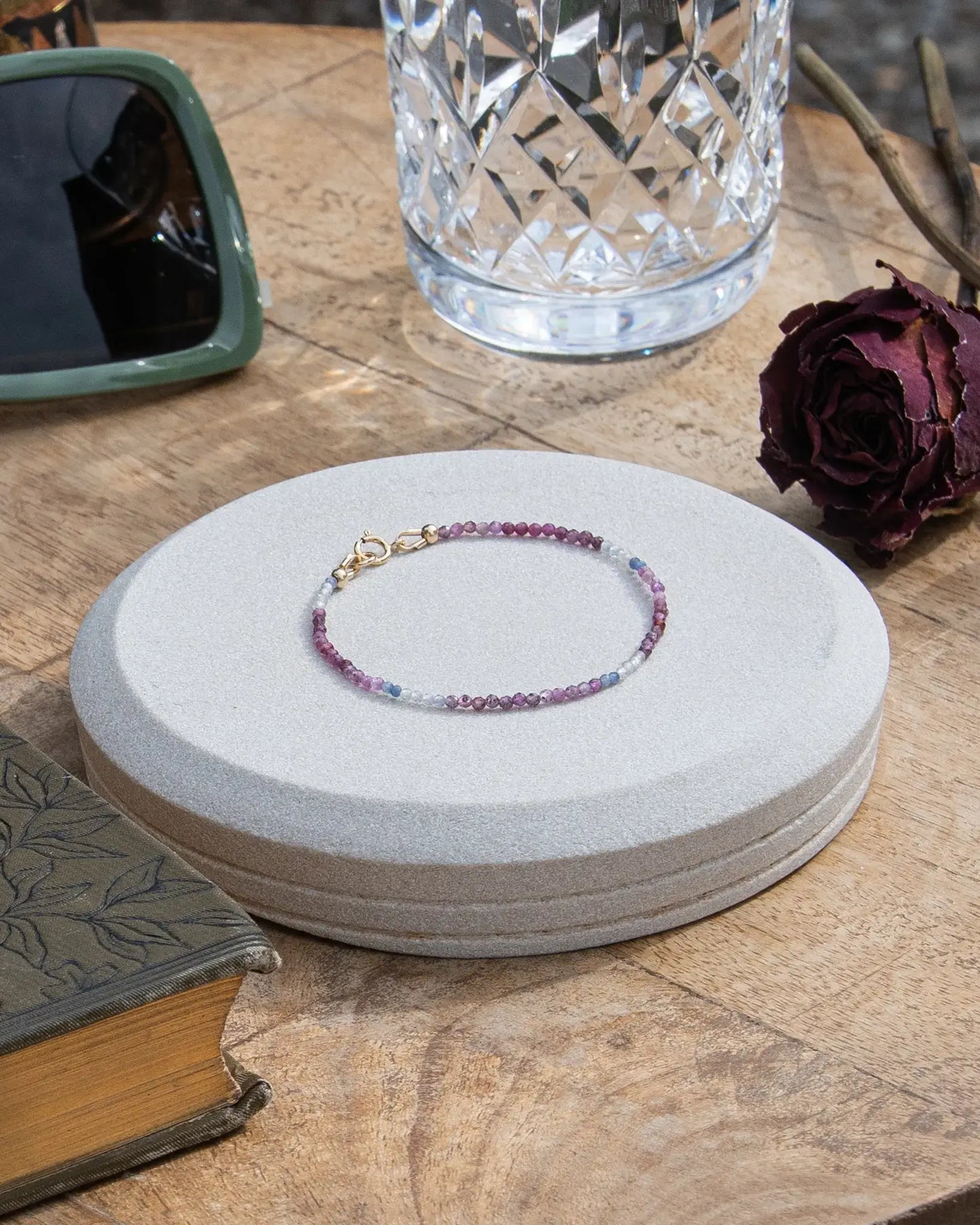 Dainty Ruby Sapphire AAA Bracelet - 14k Gold-Filled
