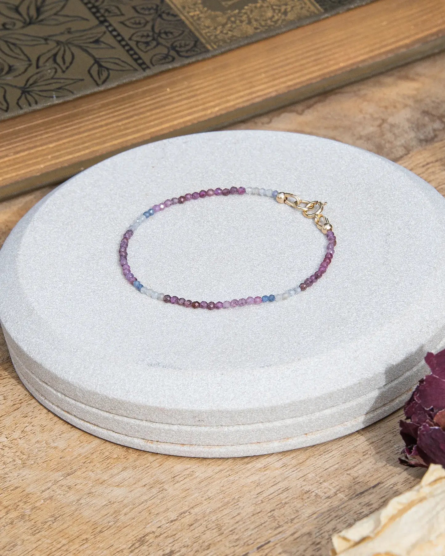Dainty Ruby Sapphire AAA Bracelet - 14k Gold-Filled
