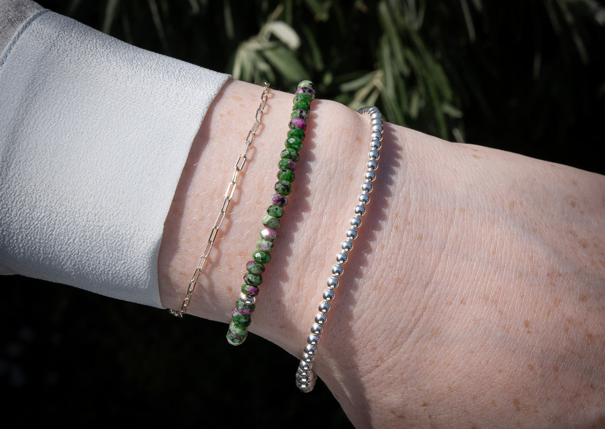 Ruby in Zoisite Bracelet | Sterling Silver