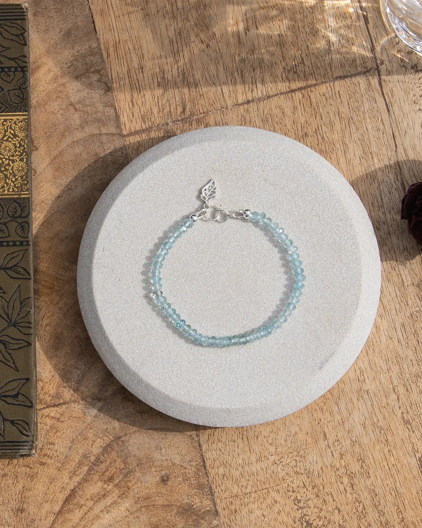 Sky Blue Topaz Faceted Beaded Bracelet - Sterling Silver