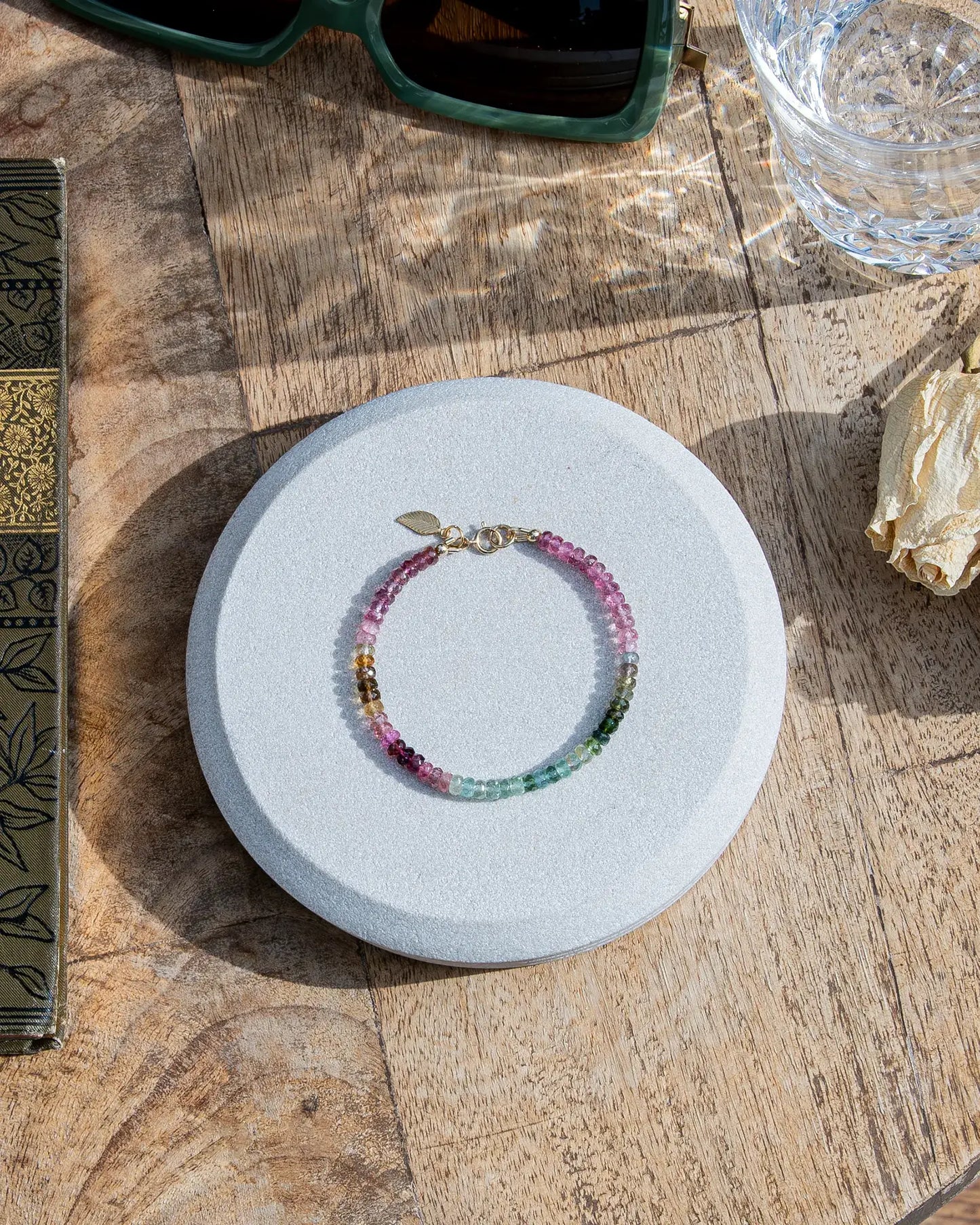Watermelon Tourmaline AAA bracelet - 14k Gold-Filled