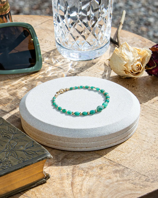 Zambian Emerald Bracelet - 14k Gold Filled