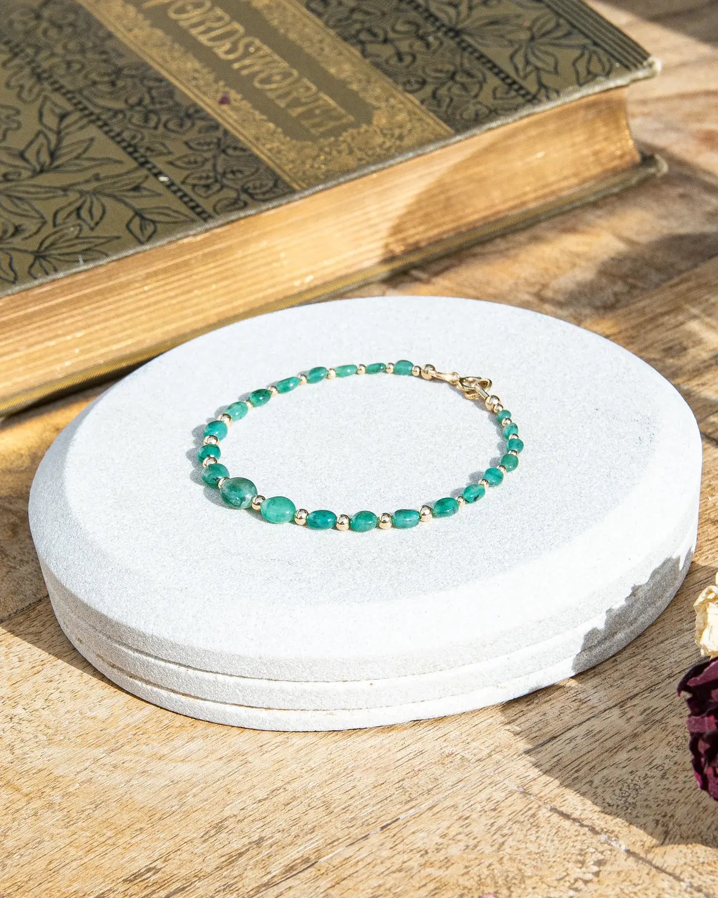 Zambian Emerald Bracelet - 14k Gold Filled