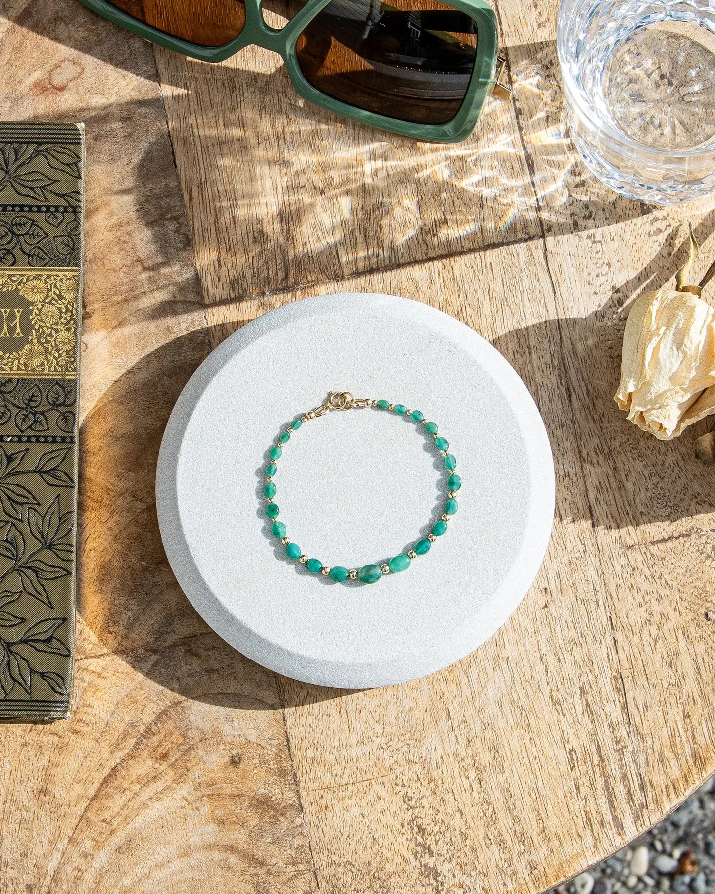 Zambian Emerald Bracelet - 14k Gold Filled